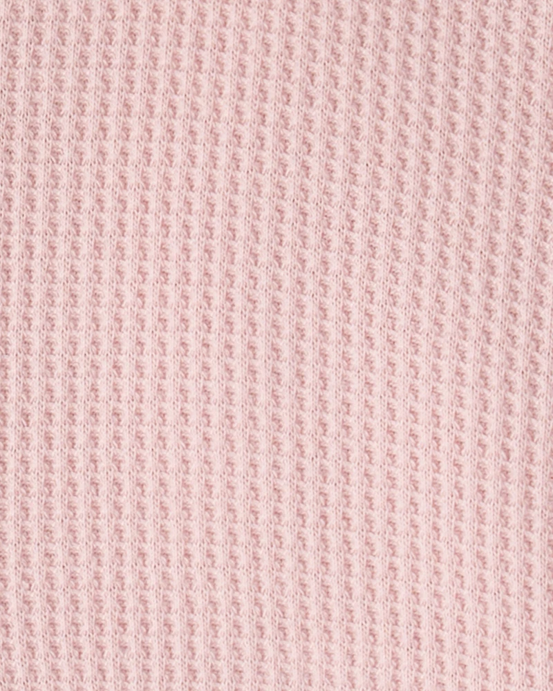 Toddler Girl Recycled Sherpa Waffle Knit Hooded Jacket