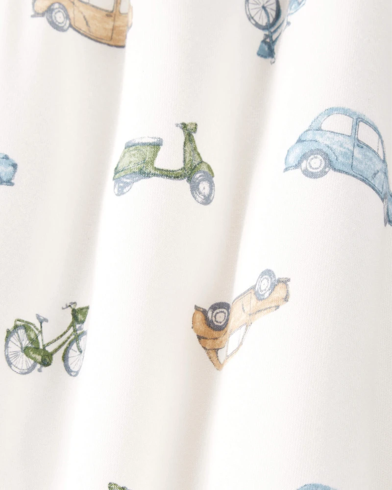 Baby Boy 2-Way Zip Cars PurelySoft Wearable Blanket - Ivory