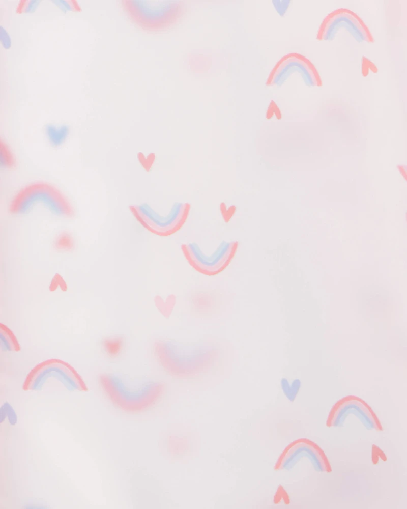 Baby Girl Rainbow Translucent Rain Jacket - Pink