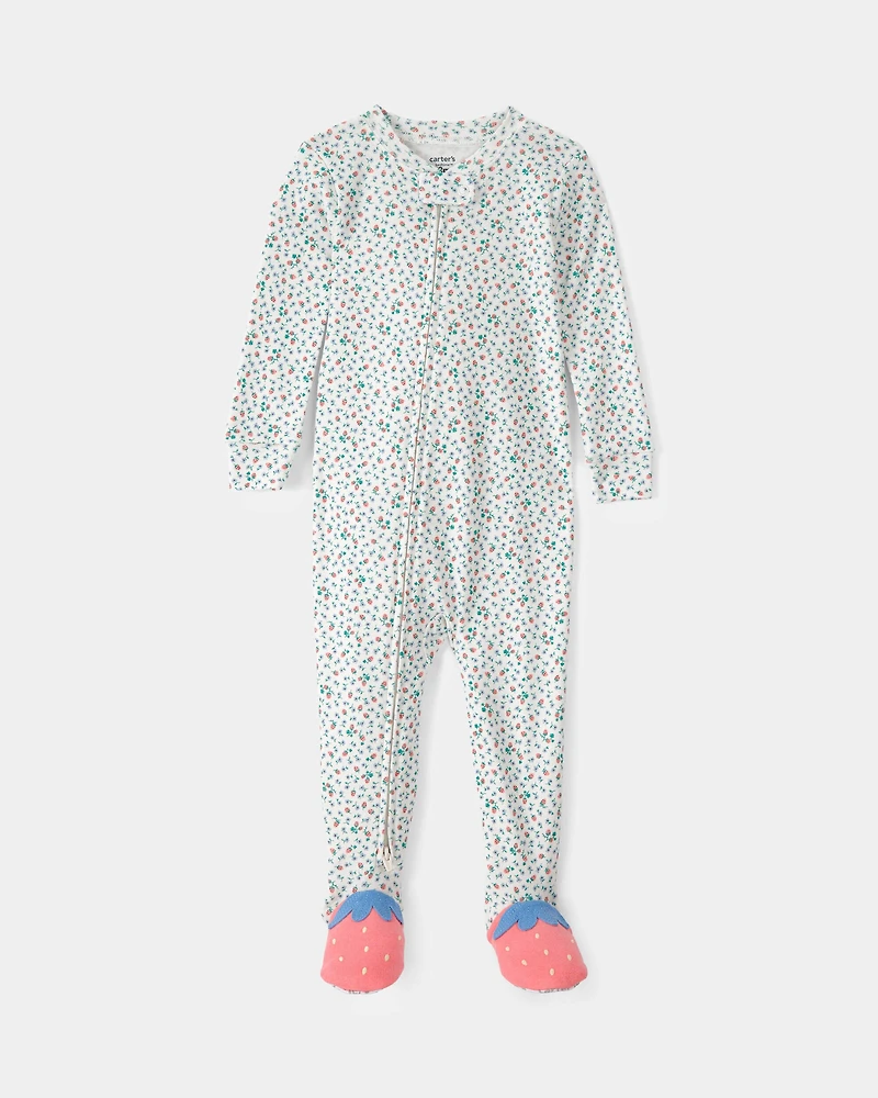 Baby Girl Strawberry 100% Cotton Snug Fit 1-Piece Pajama