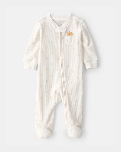 Baby Sunshine 2-Way Zip Sleep & Play Pajama - White