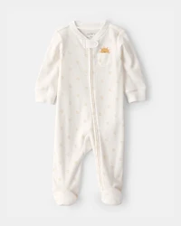 Baby Sunshine 2-Way Zip Sleep & Play Pajama - White