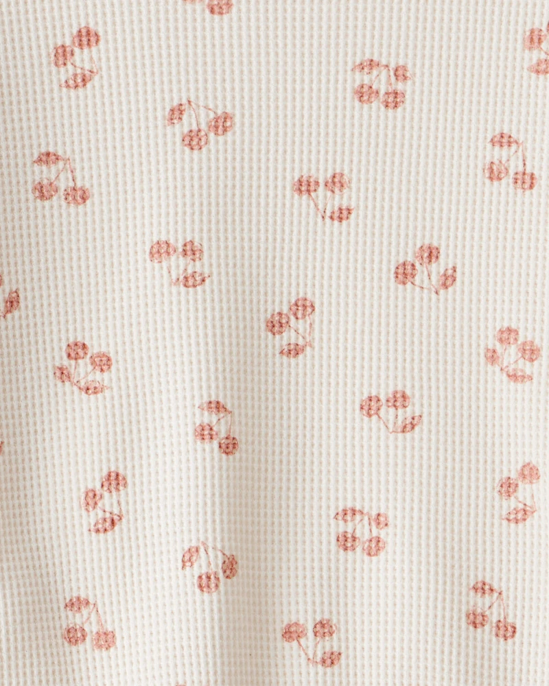 Toddler Girl 2-Piece Cherry Fruit Print Long-Sleeve Tee & Pant Set - Ivory