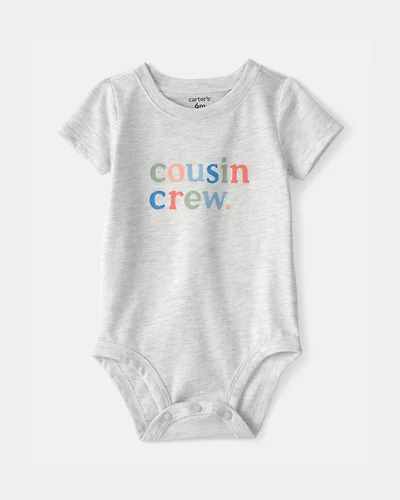 Baby 'Cousin Crew' Graphic Bodysuit - Grey