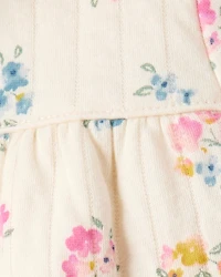 Baby 3-Piece Floral Quilted Little Jacket Set - Ivory/Blue