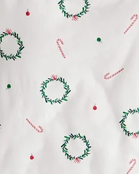 Kid Wreath PurelySoft Long-Sleeve Snug Fit 2-Piece Pajamas - White