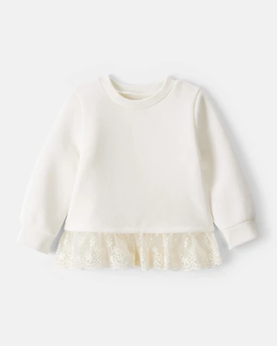 Baby Girl Fleece Long-Sleeve Top - Ivory