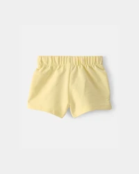 Baby Girl French Terry Shorts - Yellow