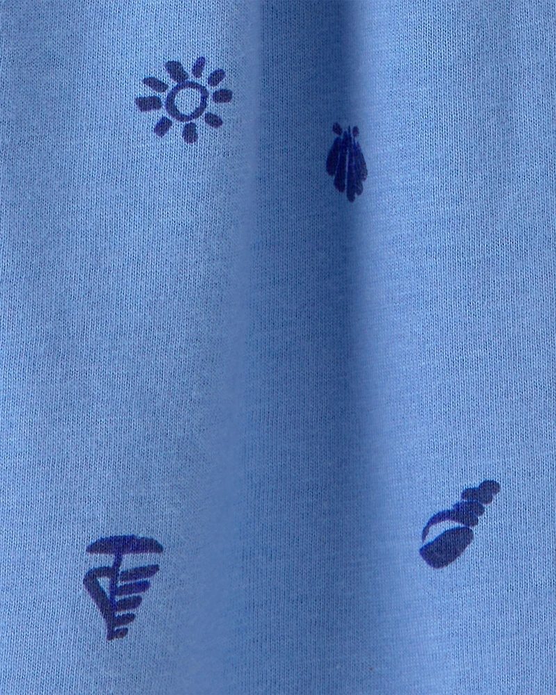 Baby Girl Seashell Short-Sleeve Dress - Blue