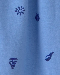 Baby Girl Seashell Short-Sleeve Dress - Blue