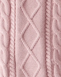 Baby Girl Organic Cotton Cable Knit Overalls