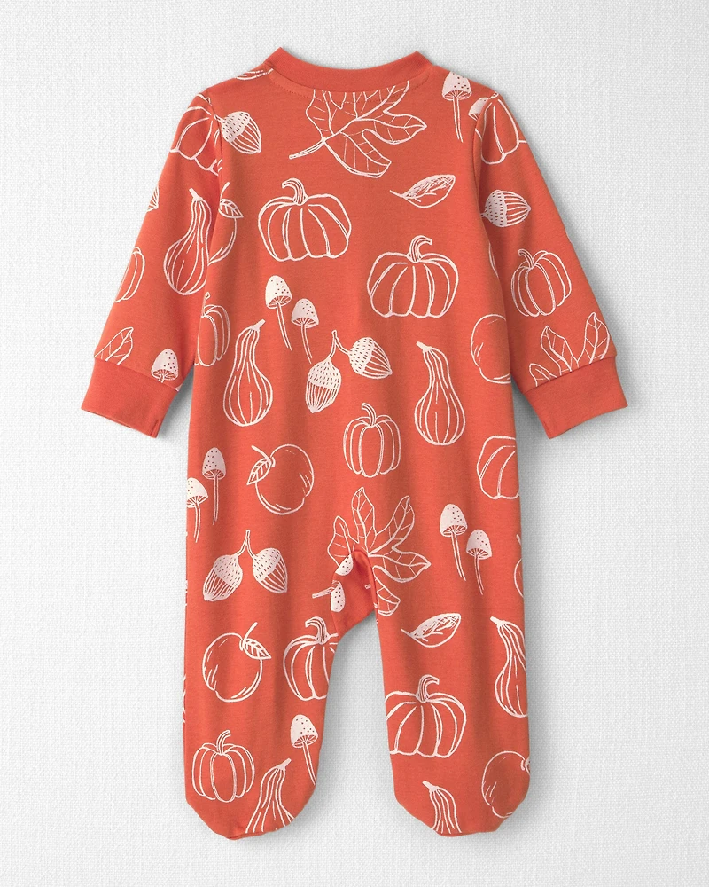 Baby Organic Cotton Sleep & Play Pajamas in Autumn Gourds