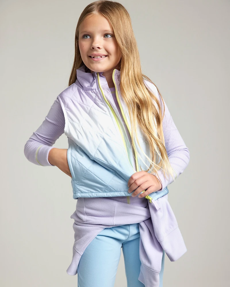 Girls Active Rib Long-Sleeve Top - Purple