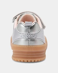 Toddler Girl Athletic Sneakers - Silver/Brown
