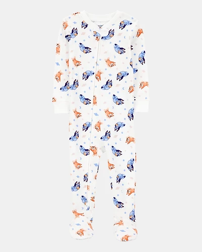 Baby Bluey Snug Fit Cotton Footie 1-Piece Pajamas