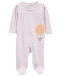 Baby Hot Air Balloon Bunny 2-Way Zip Cotton Sleep & Play Pajamas