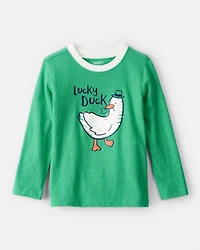 Toddler Boy St. Patricks Day Lucky Duck Long-Sleeve Graphic Tee - Green