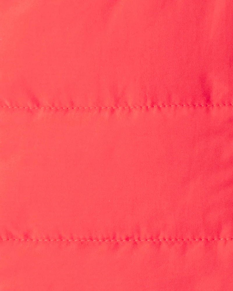 Baby Girl 3-Piece Puffer Vest Outfit Set - Red