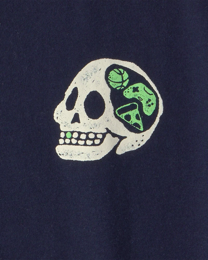 Boys Skull Graphic Tee - Blue