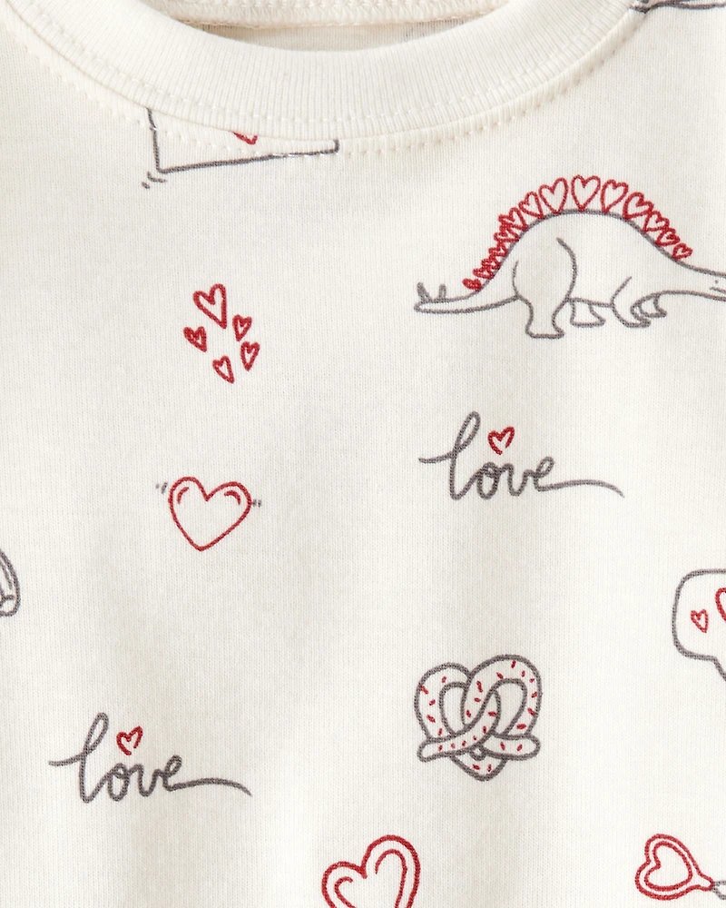 Baby Organic Cotton Pajamas in Little Loves Print