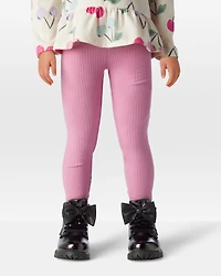 Toddler Girl Cotton Rib Pull-On Stretch Leggings - Purple