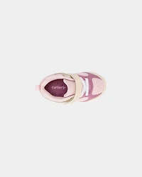 Baby Girl Every Step® First Walker Heart Color Block Sneakers - Pink/Gold