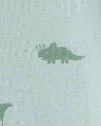 Toddler Dinosaur 100% Cotton Snug Fit 1-Piece Pajama Set - Green