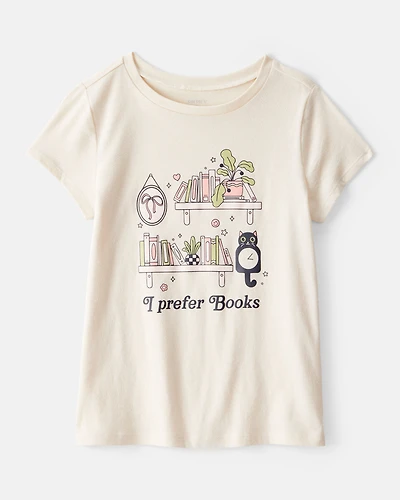 Kid I Prefer Books Short-Sleeve Graphic Tee - White