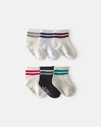 Baby Boy 6-Pack Varsity Striped Ankle Socks