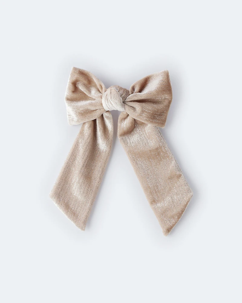 Toddler Girl Sparkle Hair Bow - Gold
