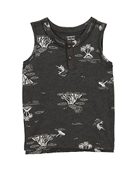 Toddler Sea Print Sleeveless Slub Jersey Tank