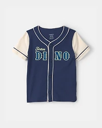 Toddler Boy 'Team Dino' Jersey - Navy Blue