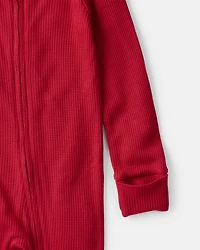 Baby Holiday Red PurelySoft Long-Sleeve Sleep & Play Pajamas - Red