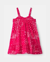 Toddler Girl Bandana Sleeveless Dress - Red