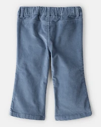 Baby Girl Velvet Flare Pants - Blue