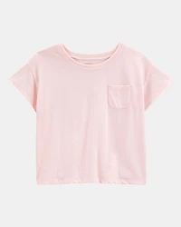 Kid Solid Short-Sleeve Fashion Top - Pink