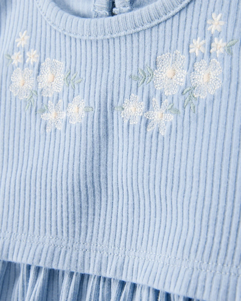 Baby 2-Piece Bodysuit Dress & Cardigan Set - Blue