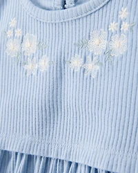 Baby 2-Piece Bodysuit Dress & Cardigan Set - Blue