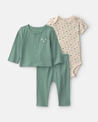 Baby Boy 3-Piece Dinosaur Layering Set - Green
