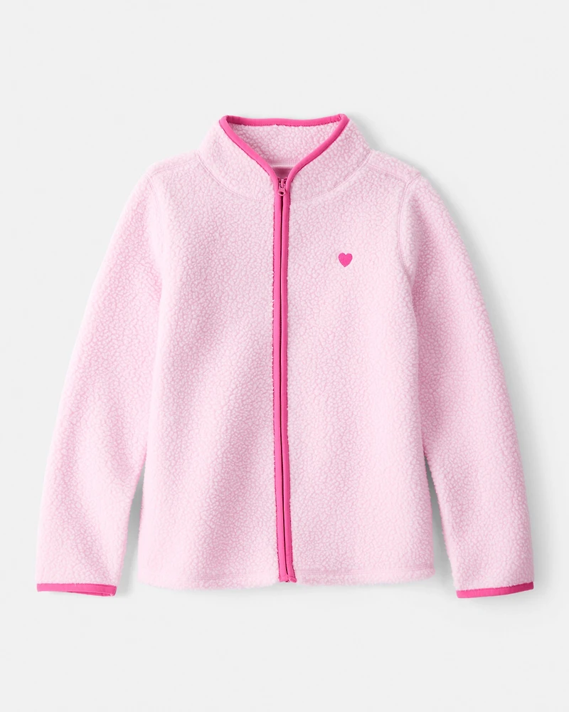 Girls Microfleece Long-Sleeve Zip-Up Jacket