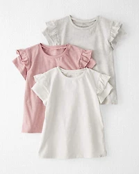 Toddler Girl 3-Pack Organic Cotton Flutter T-Shirts