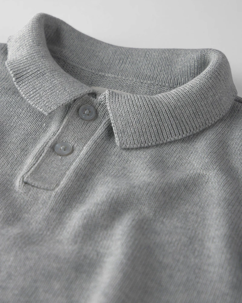 Toddler Boy Organic Cotton Sweater Knit Polo