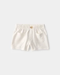 Baby Girl 2-Piece Shell Top & Short Set - Yellow/White