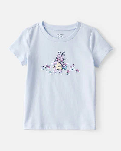 Toddler Bunny Short-Sleeve Graphic Tee - Blue