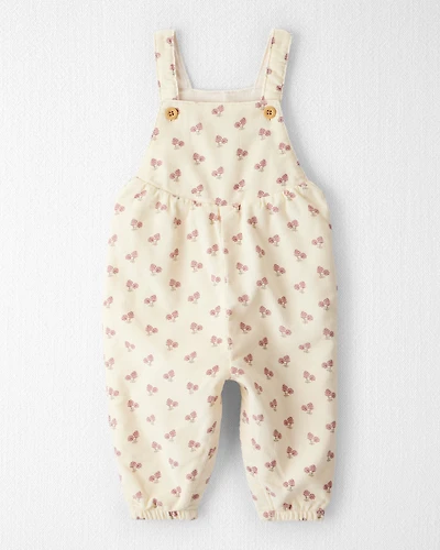 Baby Girl Organic Cotton Corduroy Overalls in Garden Bloom Print