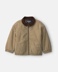 Toddler Boy Utility Barn Jacket - Khaki/Brown