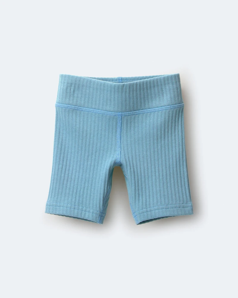 Toddler Girl Brooklyn Bike Shorts - Pale Blue
