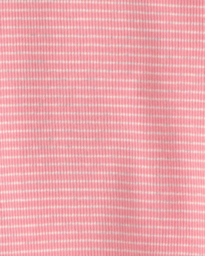 Baby Girl 2-Piece Organic Cotton Ribbed Pajama Set in Stripes