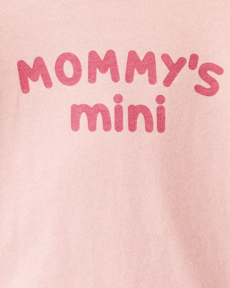 Baby Girl 'Mommy's Mini' Cotton Long-Sleeve Graphic Bodysuit - Pink
