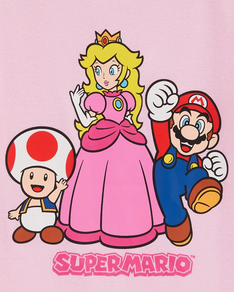 Kid Super Mario Bros™ Snug Fit Cotton 2-Piece Pajamas - Pink